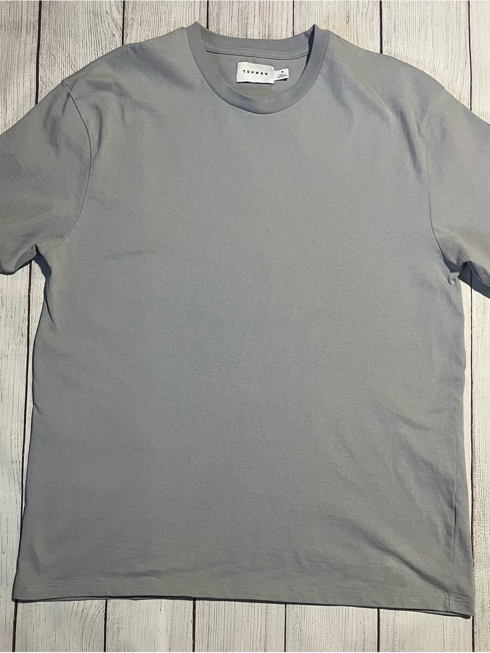 Topman Light Gray Crew Neck Short Sleeve Tee men's size M